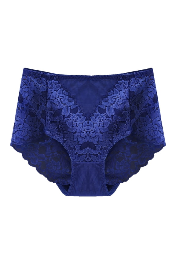 Womens Underwear Briefs High Waisted Full Coverage Floral Lace Underwear Breathable Woman Underwear Panties for Women Size L