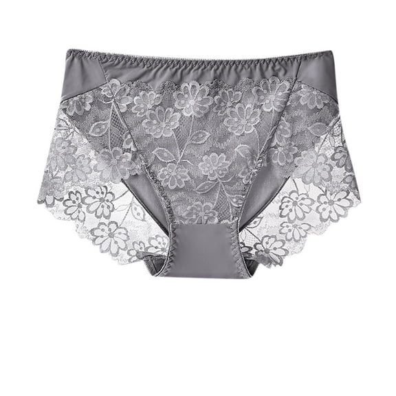 uublik Womens Underwear Briefs Seamless Boxer Briefs Full Coverage Soft Stretch Boxer Shorts Lace Underwear for Women Gray