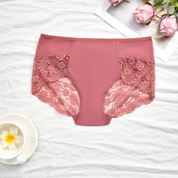 Womens Underwear Briefs Women's Large Size High Waist Breathable Thin Thong Lace Breathable Seamless Underwear XXL
