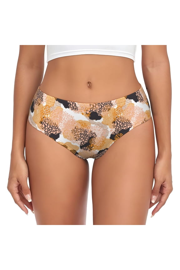 Womens Underwear - Camouflage Print No.9045 No Show Seamless Underwear for Women, Stretch Women's Panties, Hipster Soft Comfort Ladies Panties Bikini Underwear Briefs