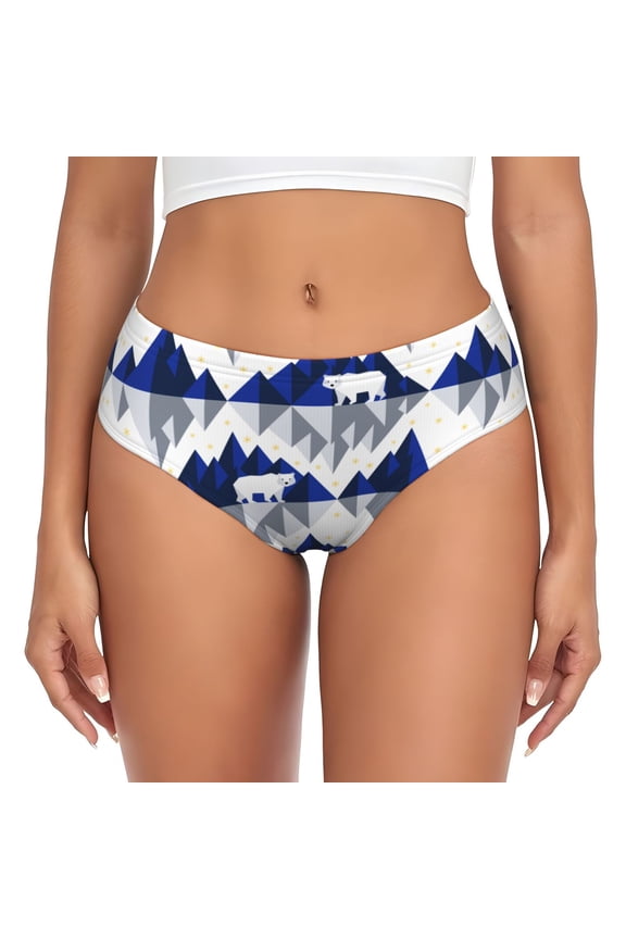 Womens Underwear - Cartoon Iceberg Polar Bear No Show Seamless Underwear for Women, Stretch Women's Panties, Hipster Soft Comfort Ladies Panties Bikini Underwear Briefs