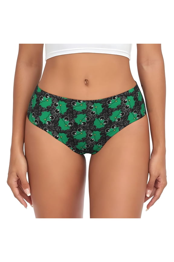 Womens Underwear - Cartoon Kawaii Frogs No Show Seamless Underwear for Women, Stretch Women's Panties, Hipster Soft Comfort Ladies Panties Bikini Underwear Briefs