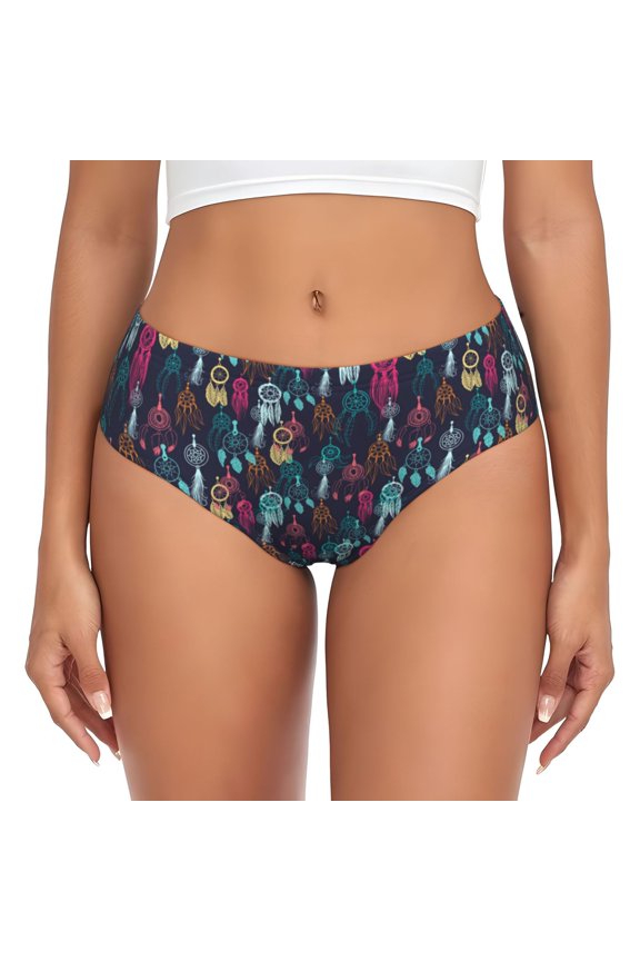 Womens Underwear - Colorful Dreamcatcher1 No Show Seamless Underwear for Women, Stretch Women's Panties, Hipster Soft Comfort Ladies Panties Bikini Underwear Briefs