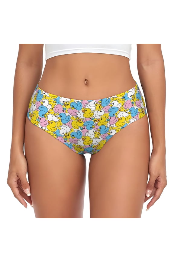 Womens Underwear - Colorful Rubber Duck 1 No Show Seamless Underwear for Women, Stretch Women's Panties, Hipster Soft Comfort Ladies Panties Bikini Underwear Briefs