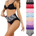 thumbnail image 1 of Womens Underwear Cotton Tummy Control High Waisted Underwear Soft Breathable Full Coverage Panties 8pack, 1 of 7