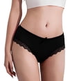 thumbnail image 1 of Womens Underwear, Cotton Underwear for Women 2026 Sexy Lace Bikini Lingerie Panties Basics Stretch Wasit Hipster No Show Thongs Brief Black L, 1 of 6