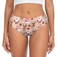 thumbnail image 1 of Womens Underwear - Cute Cartoon Elk Deer Santa Claus No Show Seamless Underwear for Women, Soft Sexy Stretch Women's Panties, Hipster Ladies Panties Bikini Underwear Briefs, 1 of 5