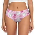 thumbnail image 1 of Womens Underwear - No Show Seamless Underwear for Women, Cute Cartoon Rabbit Flower Pink Soft Stretch Women's Panties, Hipster Ladies Panties Breathable Bikini Underwear Briefs, 1 of 5