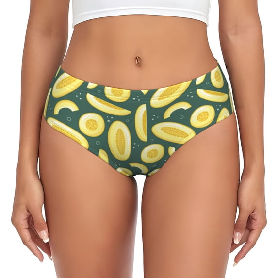 Womens Underwear Cute Crisp Cantaloupe Cuteness No Show Seamless Underwear for Women, Soft Stretch Women's Panties, Hipster Ladies Panties Bikini Underwear Briefs
