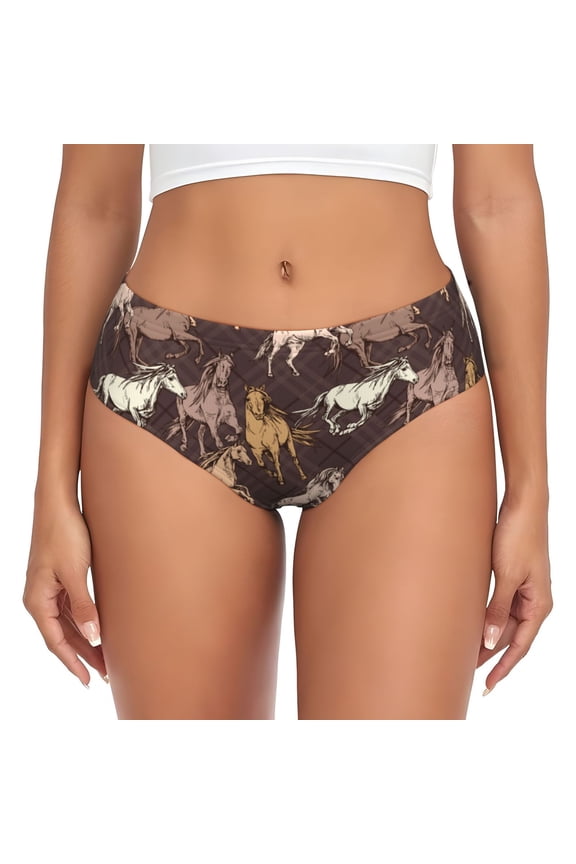 Womens Underwear - Extreme Sketch Cool Horse_D No Show Seamless Underwear for Women, Stretch Women's Panties, Hipster Soft Comfort Ladies Panties Bikini Underwear Briefs