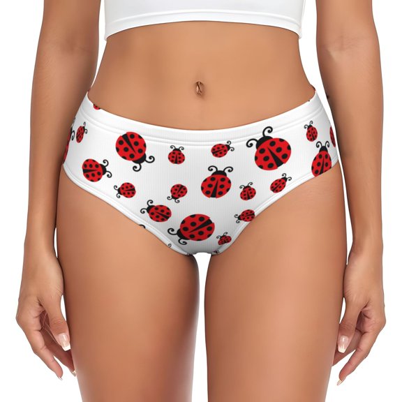 Womens Underwear - Fly Flying Ladybug No Show Seamless Underwear for Women, Stretch Women's Panties, Hipster Soft Comfort Ladies Panties Bikini Underwear Briefs