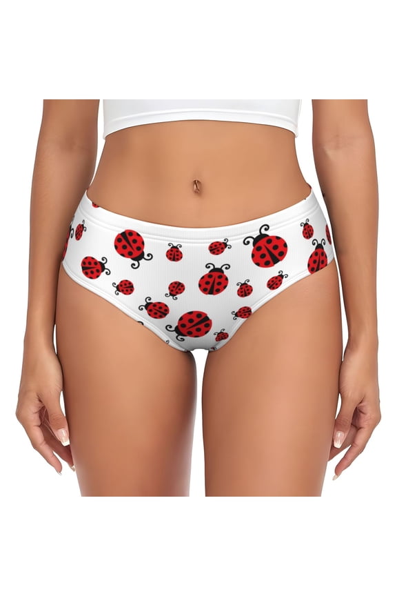 Womens Underwear - Fly Flying Ladybug No Show Seamless Underwear for Women, Stretch Women's Panties, Hipster Soft Comfort Ladies Panties Bikini Underwear Briefs