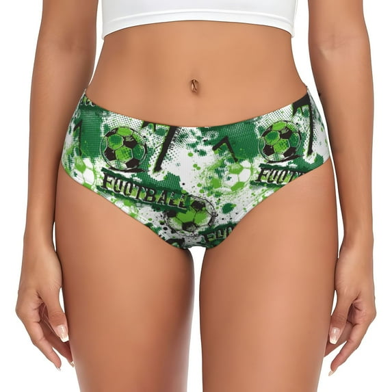 Womens Underwear Football 7 Cuteness No Show Seamless Underwear for Women, Soft Stretch Women's Panties, Hipster Ladies Panties Bikini Underwear Briefs