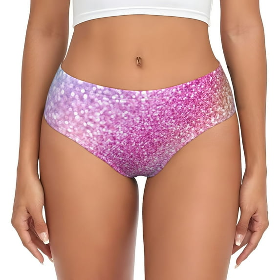 Womens Underwear Fun Rainbow Pink Cuteness No Show Seamless Underwear for Women, Soft Stretch Women's Panties, Hipster Ladies Panties Bikini Underwear Briefs