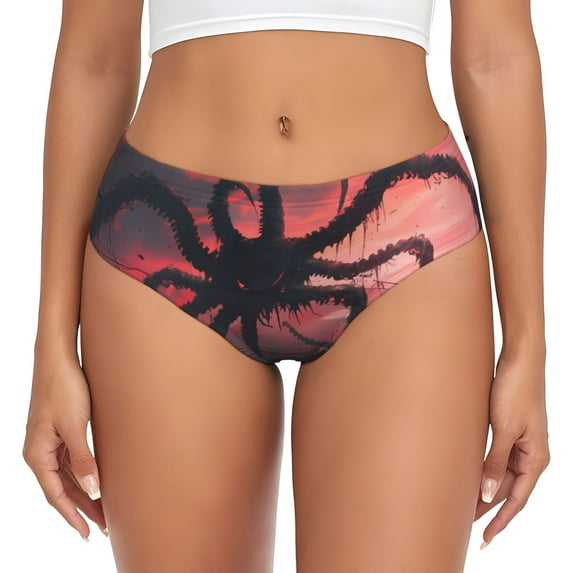 Womens Underwear - Giant Monster Over City No Show Seamless Underwear for Women, Soft Stretch Sexy Women's Panties, Cute Hipster Ladies Panties Bikini Underwear Briefs