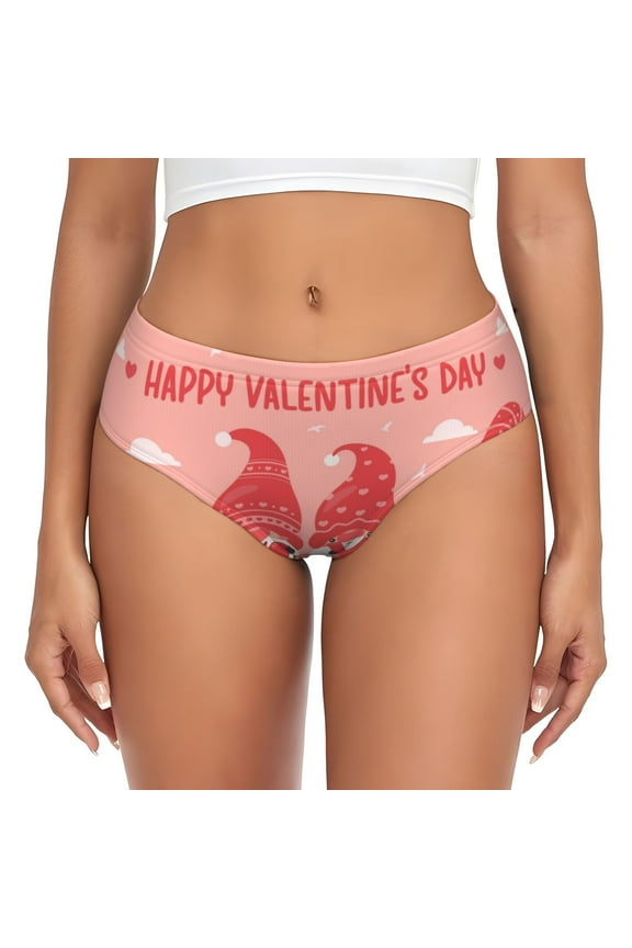 Womens Underwear - Gnomes Hold The Letters LOVE No Show Seamless Underwear for Women, Stretch Women's Panties, Hipster Soft Comfort Ladies Panties Bikini Underwear Briefs