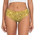 thumbnail image 1 of Womens Underwear - Gold Glitter Sparkles No Show Seamless Underwear for Women, Stretch Women's Panties, Hipster Soft Comfort Ladies Panties Bikini Underwear Briefs, 1 of 6