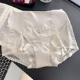 thumbnail image 1 of Womens Underwear High-Cuts Women's Lace Underwear Mid-Waisted Ice Silk Full Cover Underwear Soft Satin High Waisted Panties Lightweight Breathable Underpant Briefs Womens Underwear Stretch Gray XL, 1 of 3