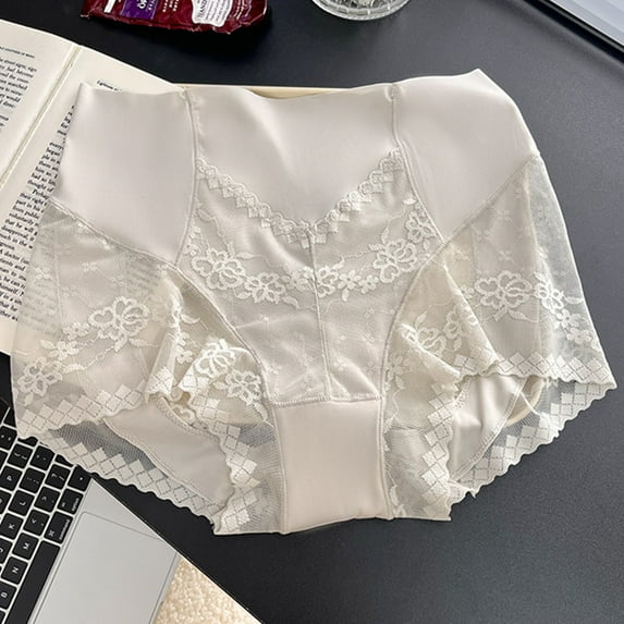 Womens Underwear High-Cuts Women's Lace Underwear Mid-Waisted Ice Silk Full Cover Underwear Soft Satin High Waisted Panties Lightweight Breathable Underpant Briefs Womens Underwear Stretch Gray XL