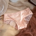 thumbnail image 1 of Womens Underwear High-Cuts Women's Solid Color Lace Bow Mid Low Waist Hollow out Mesh Gauze Briefs Womens Underwear Stretch L, 1 of 9