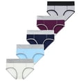 thumbnail image 1 of Womens Underwear High Waist 5PC Solid Knickers Underpants Bikini Patchwork Brief Panties, 1 of 7