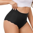 thumbnail image 1 of Womens Underwear High Waist Seamless Breathable No Show Soft Panties for Women Black L, 1 of 5