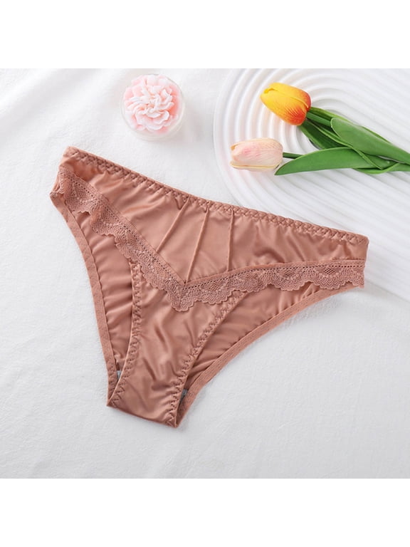 Womens Underwear High Waist Women's Fashion Solid Color Low Waisted Lace Tummy Butt Lift Underpants Plus Size Panties M