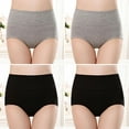 thumbnail image 1 of Womens Underwear High Waist Women's High Waist Cotton Panties Soft Breathable Briefs Stretch Briefs Seamless Women's Panties Plus Size Panties Gray 4XL, 1 of 7