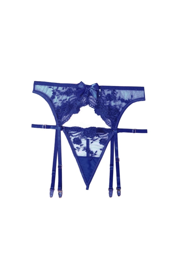 Womens Underwear High Waisted Garter Belt for Women Sexy Panties & Lace Suspender Belt with 4 Straps Metal Clip for Stocking