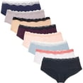 thumbnail image 1 of Womens Underwear Hipster Panties Soft Cotton Hug Fit- 8 Pack - 3XL, 1 of 6
