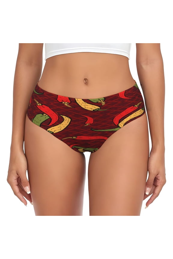 Womens Underwear - Hot Chili No Show Seamless Underwear for Women, Stretch Women's Panties, Hipster Soft Comfort Ladies Panties Bikini Underwear Briefs