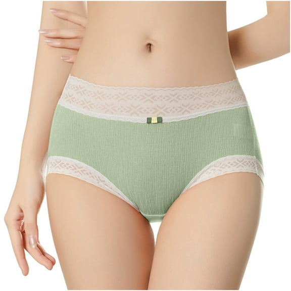 Womens Underwear Mid-waist Cotton Girl Underwear Cotton Comfortable Soft Briefs Contrast Color