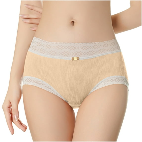 Womens Underwear Mid-waist Cotton Girl Underwear Cotton Comfortable Soft Briefs Contrast Color