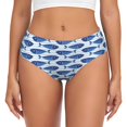 thumbnail image 1 of Womens Underwear - No Show Seamless Underwear for Women, Blue Fish Soft Stretch Women's Panties, Hipster Ladies Panties Breathable Bikini Underwear Briefs, 1 of 5