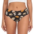 thumbnail image 1 of Womens Underwear - No Show Seamless Underwear for Women, Bread & Coffee Print Black Soft Stretch Women's Panties, Hipster Ladies Panties Breathable Bikini Underwear Briefs, 1 of 5