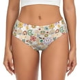 thumbnail image 1 of Womens Underwear - No Show Seamless Underwear for Women, Cute cartoon flowers A Soft Stretch Women's Panties, Hipster Ladies Panties Breathable Bikini Underwear Briefs, 1 of 5