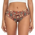thumbnail image 1 of Womens Underwear - No Show Seamless Underwear for Women, England Stamp Pattern Soft Stretch Women's Panties, Hipster Ladies Panties Breathable Bikini Underwear Briefs, 1 of 5