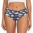 thumbnail image 1 of Womens Underwear - No Show Seamless Underwear for Women, Hand drawn fish sharks cool Soft Stretch Women's Panties, Hipster Ladies Panties Breathable Bikini Underwear Briefs, 1 of 5