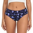 thumbnail image 1 of Womens Underwear - No Show Seamless Underwear for Women, Skull flower leaf purple Soft Stretch Women's Panties, Hipster Ladies Panties Breathable Bikini Underwear Briefs, 1 of 5