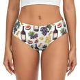 thumbnail image 1 of Womens Underwear - No Show Seamless Underwear for Women, Wine Print No.J943 Soft Stretch Women's Panties, Hipster Ladies Panties Breathable Bikini Underwear Briefs, 1 of 5