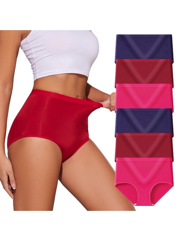 Womens Underwear Pack,C Section High Waisted Tummy Control Moisture-Wicking Brief Underwear,plus size Panties 6Packs
