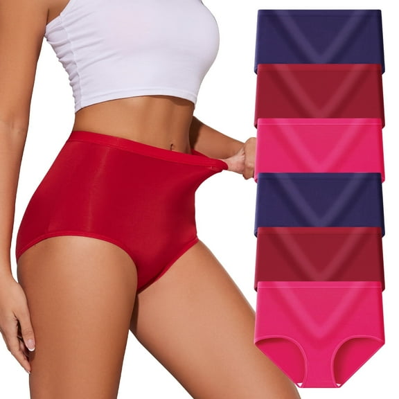 Womens Underwear Pack,C Section High Waisted Tummy Control Moisture-Wicking Brief Underwear,plus size Panties 6Packs