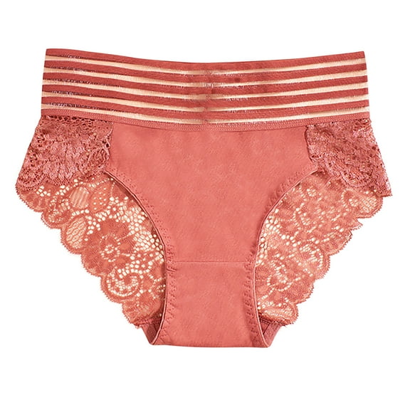 Womens Underwear Packs Plus Size Woman's Underwear, Women's Sexy Solid Color High Waist Lace Seamless Abdomen Belt Comfortable Breathable Briefs.