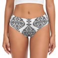 thumbnail image 1 of Womens Underwear - Paisley Pattern Black White No Show Seamless Underwear for Women, Soft Stretch Womens Panties, Hipster Ladies Panties Bikini Underwear Briefs, 1 of 5