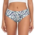 thumbnail image 1 of Womens Underwear - Paisley Pattern No.9074 No Show Seamless Underwear for Women, Stretch Women's Panties, Hipster Soft Comfort Ladies Panties Bikini Underwear Briefs, 1 of 6