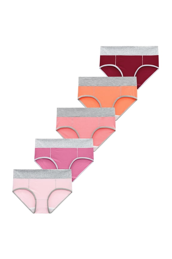 Womens Underwear Panties Solid Color Patchwork Briefs Knickers Bikini Underpants Cool Breathable Panties with Full-Coverage