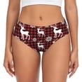 thumbnail image 1 of Womens Underwear Plaid Reindeer Snowflakes Cuteness No Show Seamless Underwear for Women, Soft Stretch Women's Panties, Hipster Ladies Panties Bikini Underwear Briefs, 1 of 6