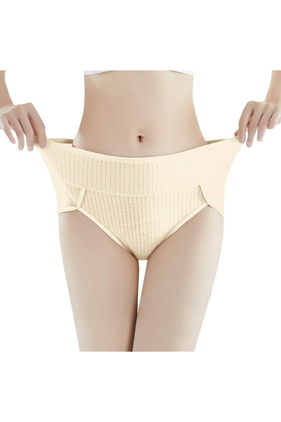 Womens Underwear Plus Size Hi Cut High Waisted Briefs Comfortable Breathable Full Coverage Postpartum Panties