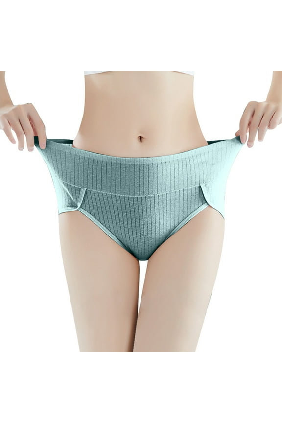 Womens Underwear Plus Size Hi Cut High Waisted Briefs Comfortable Breathable Full Coverage Postpartum Panties