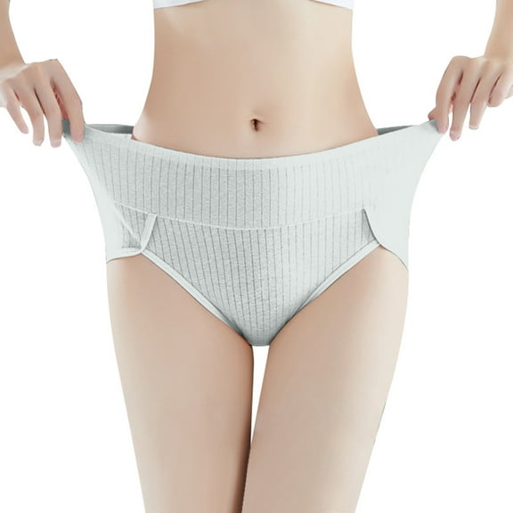 Womens Underwear Plus Size Hi Cut High Waisted Briefs Comfortable Breathable Full Coverage Postpartum Panties